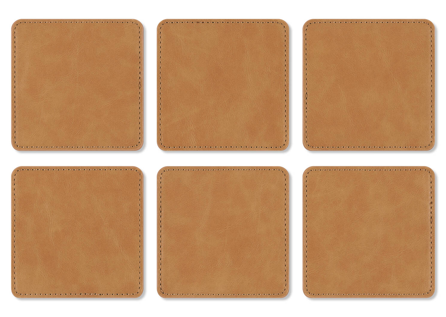 Riva Coaster Set with Holder Tan