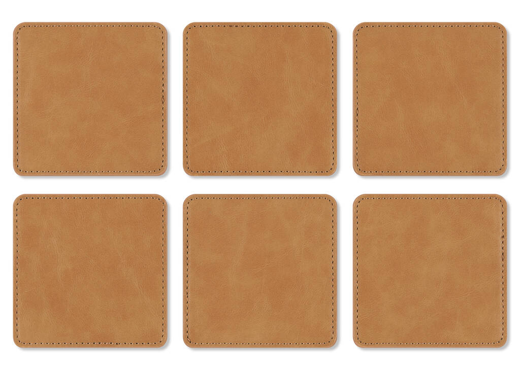 Riva Coaster Set with Holder Tan