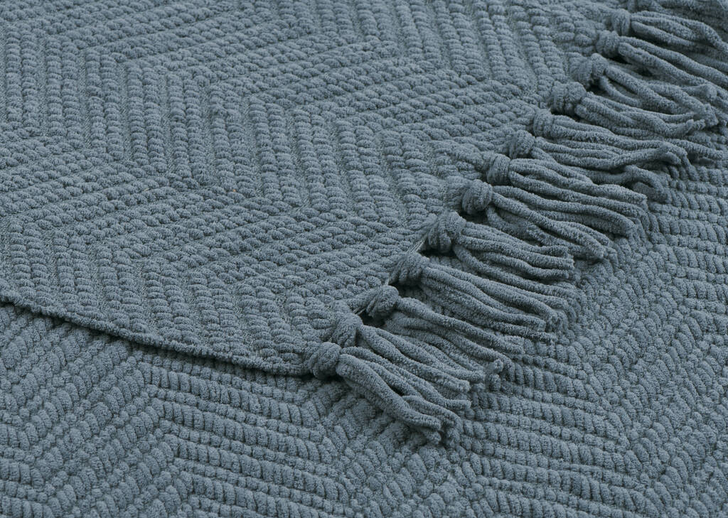 Elan Chenille Throw Sea Blue