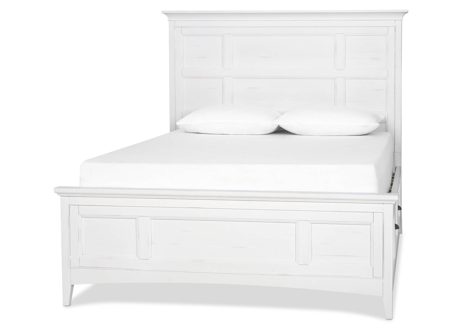 Parker Storage Bed -Heron White, QUEEN