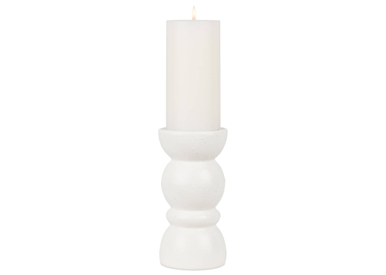 Emile Candle Holder Short White