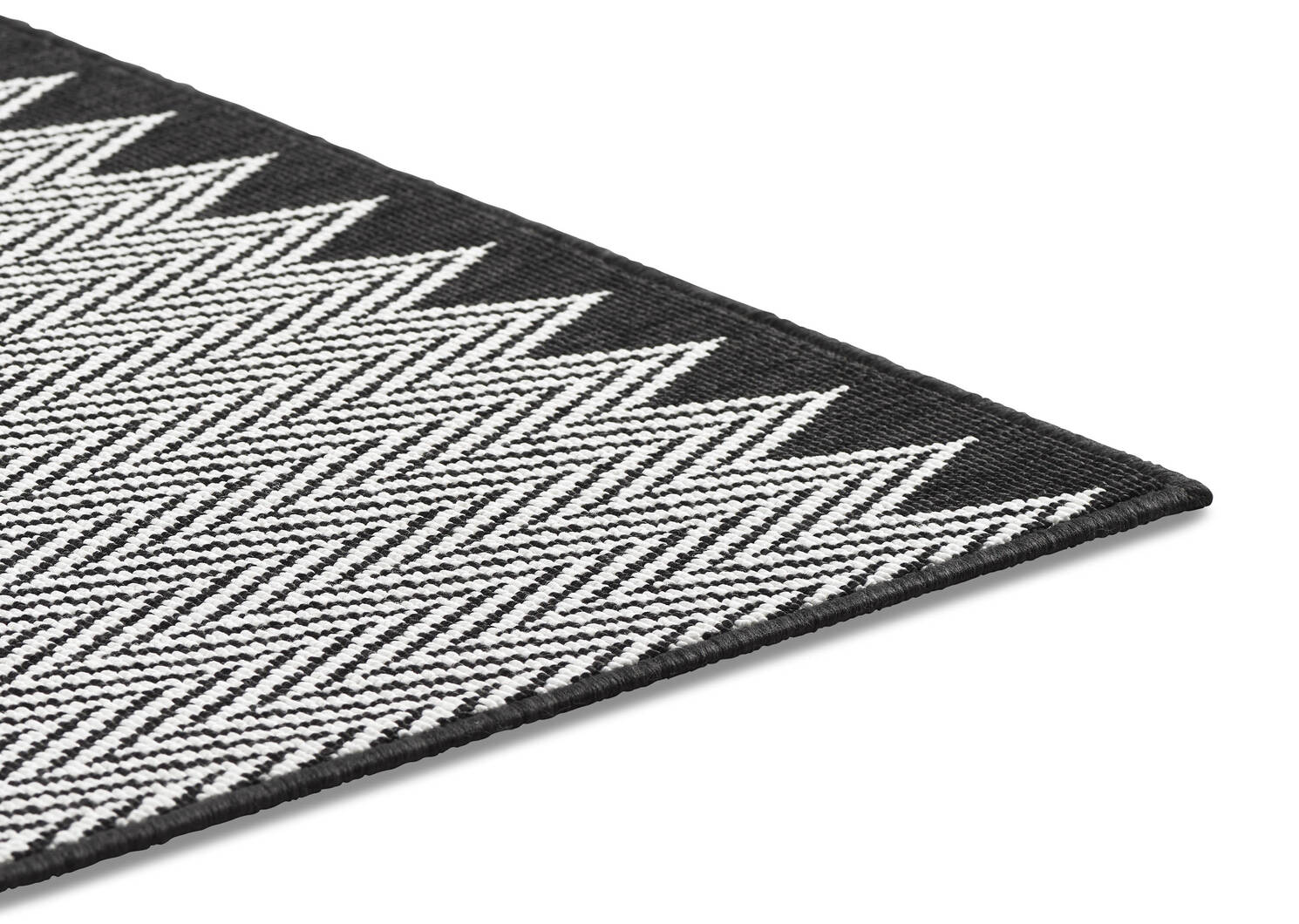 Matira Rug - Zigzag Black/Ivory