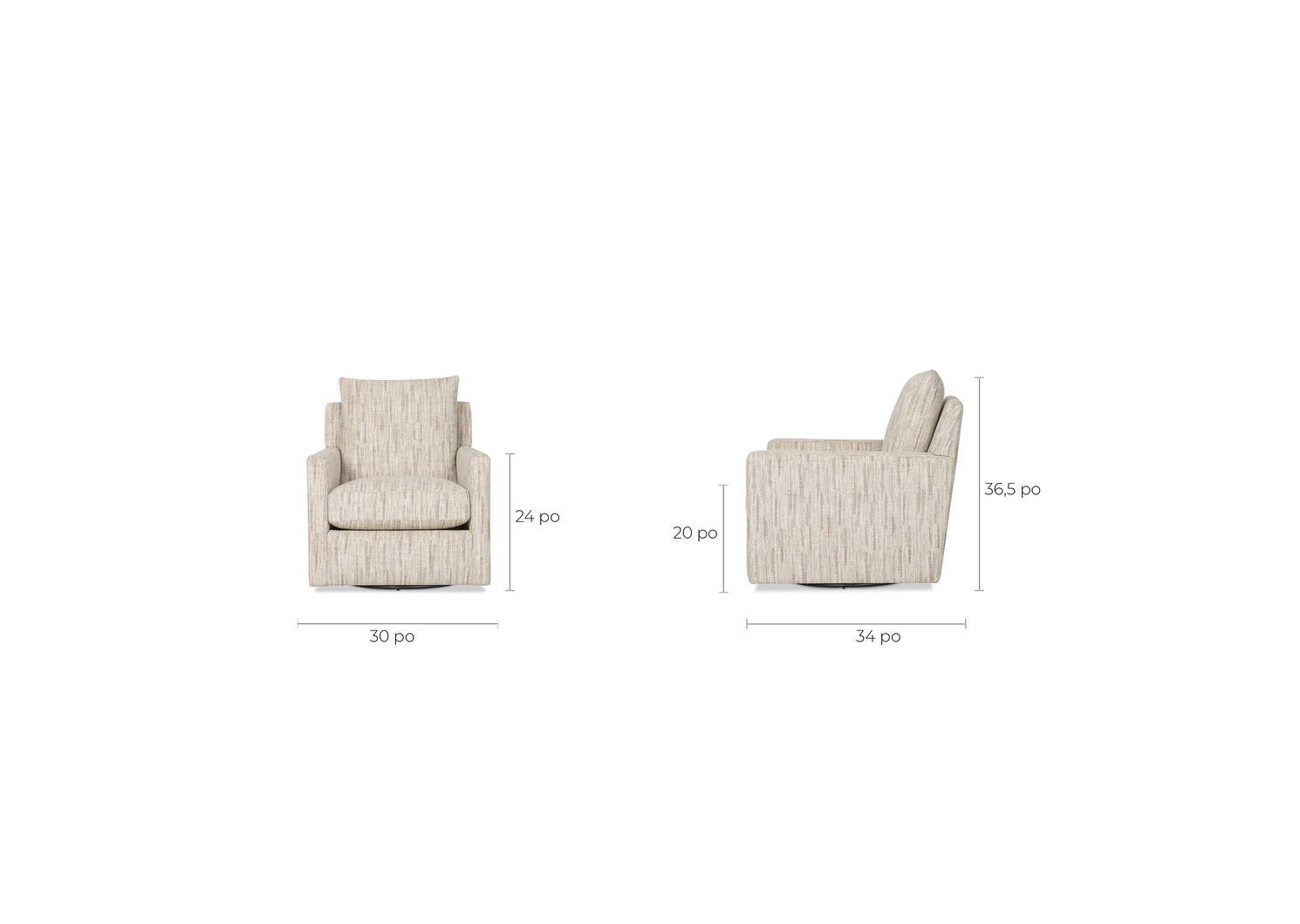 Fauteuil pivotant Sadie -Josie sable